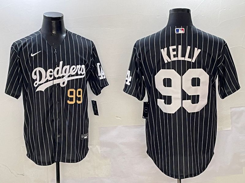 Men Los Angeles Dodgers #99 Kelly Black Stripe Jointly Name 2025 Nike MLB Jersey style 11->los angeles dodgers->MLB Jersey